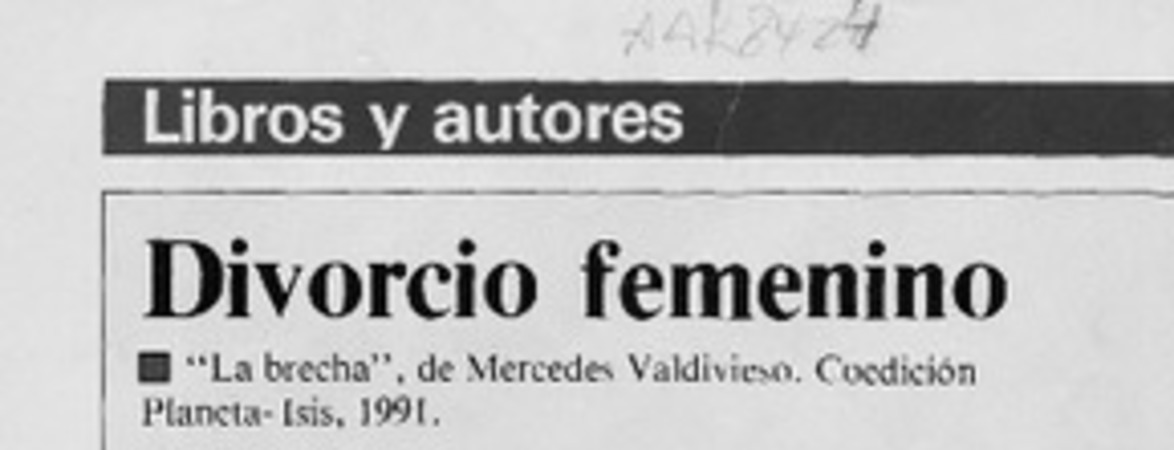 Divorcio femenino  [artículo] Carlos Iturra.