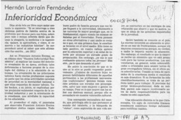 Inferioridad económica  [artículo] Hernán Larraín Fernández.