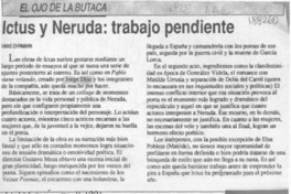 Ictus y Neruda, trabajo pendiente  [artículo] Hans Ehrmann.