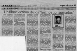 Un filme víctima de los "hechos consumados"  [artículo] Yolanda Montecinos.
