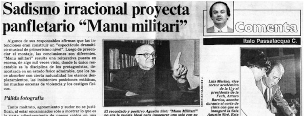 Sadismo irracional proyecta panfletario "Manu militari"