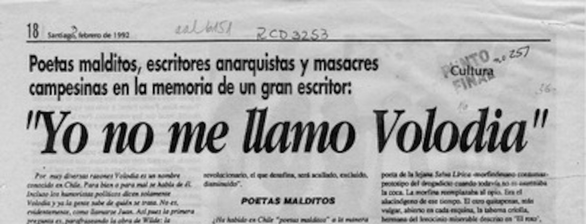 "Yo no me llamo Volodia"