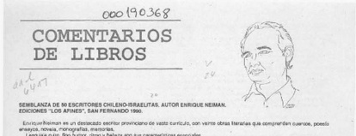 Comentarios de libros  [artículo] Edilberto Domarchi V.