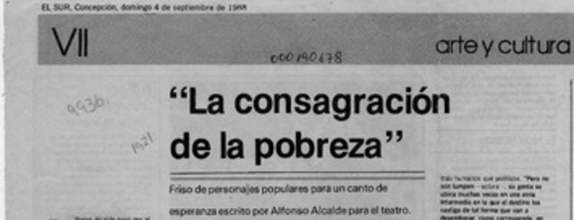 "La consagración de la pobreza"  [artículo] Anamaría Maack.