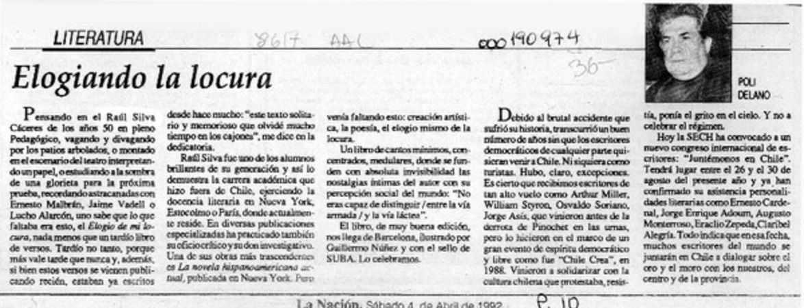 Elogiando la locura  [artículo] Poli Delano.