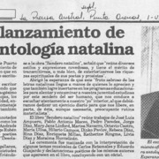 Efectuaron lanzamiento de la primera antología natalina  [artículo].