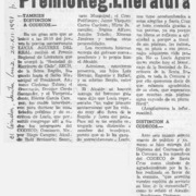 Lucía Aguirre recibió Premio Reg. Literatura  [artículo].