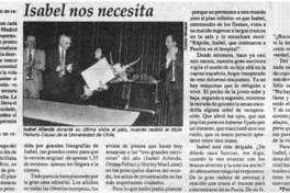 Isabel nos necesita