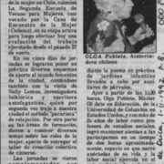 Historiadora Olga Poblete en Encuentro de Mujeres