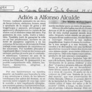 Adiós a Alfonso Alcalde  [artículo] Marino Muñoz Lagos.
