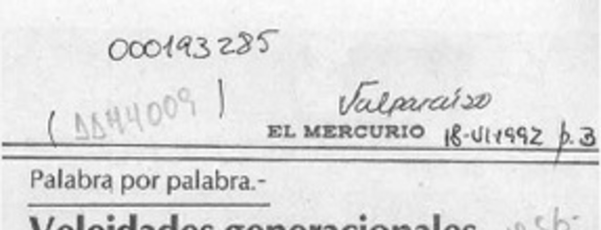 Veleidades generacionales  [artículo] Marcelo Novoa.