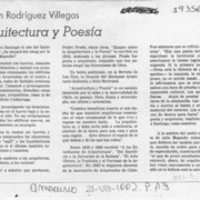 Arquitectura y poesía  [artículo] Hernán Rodríguez Villegas.