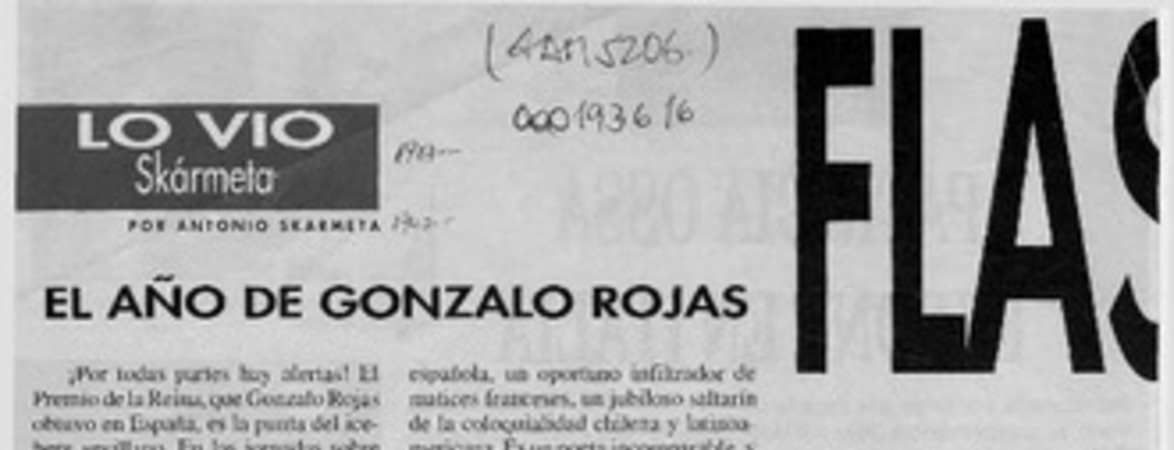 El año de Gonzalo Rojas