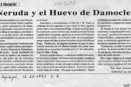Neruda y el huevo de Damocles  [artículo] Juan Antonio Massone.