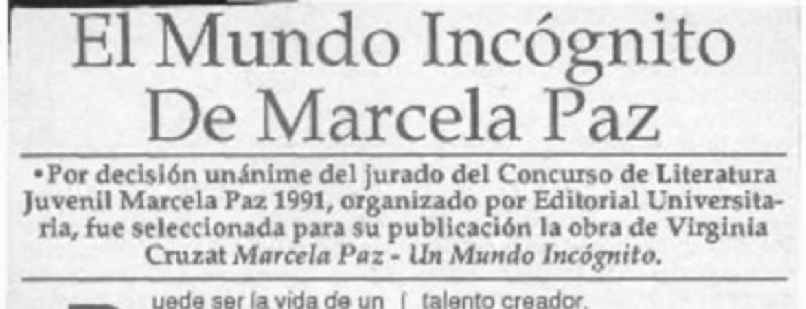 El Mundo incógnito de Marcela Paz