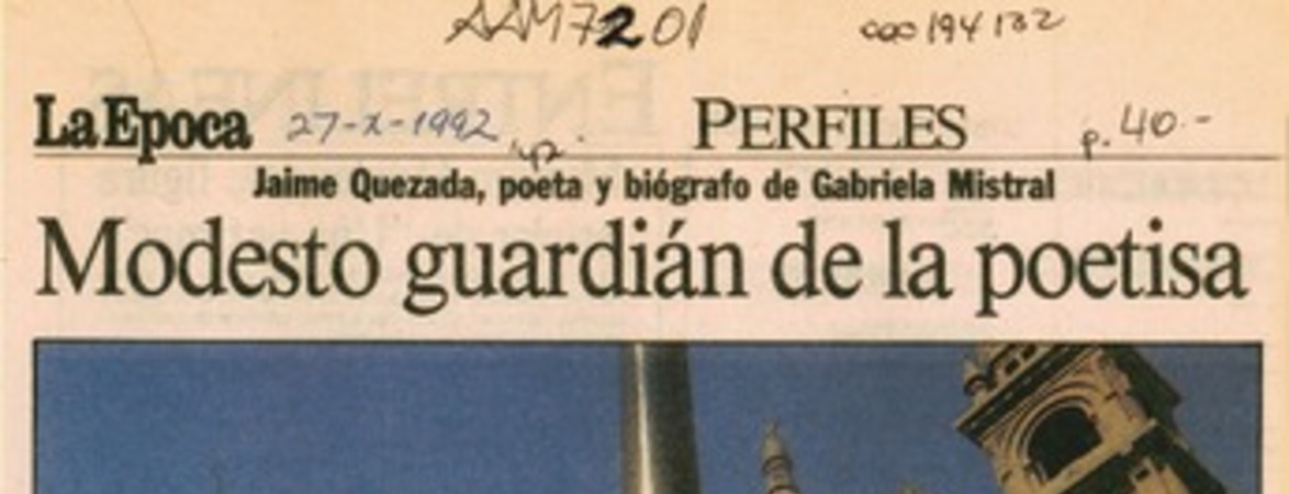 Modesto guardián de la poetisa