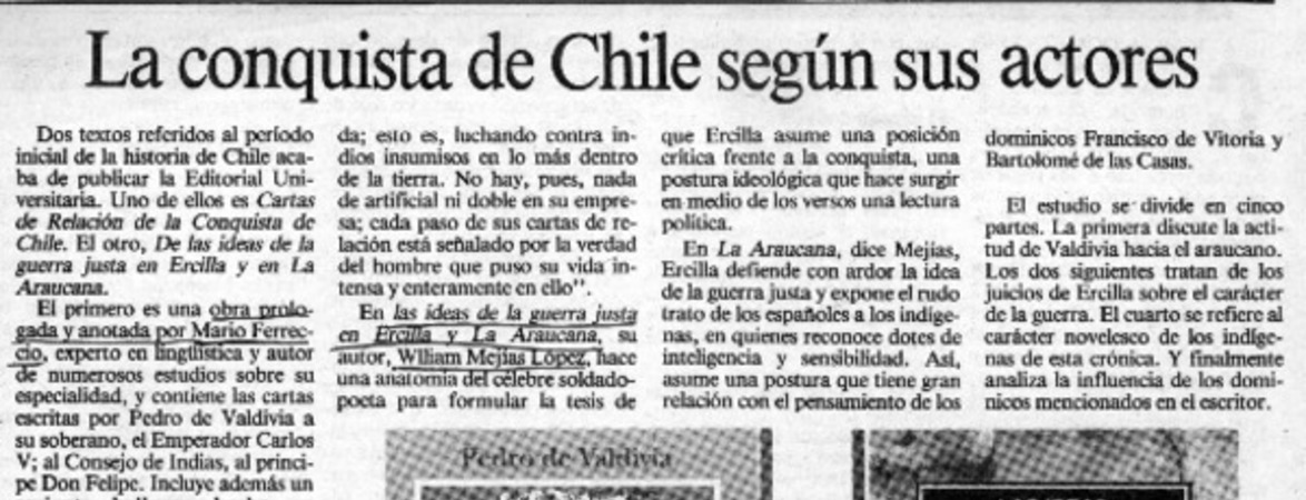 La Conquista de Chile según sus actores  [artículo].