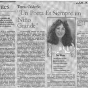 "Un poeta es siempre un niño grande"