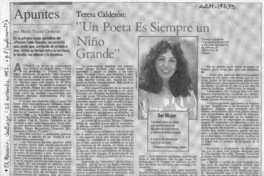 "Un poeta es siempre un niño grande"