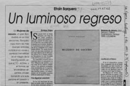 Un luminoso regreso  [artículo] Enrique Volpe.