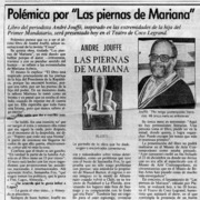 Polémica por "Las piernas de Mariana"  [artículo].