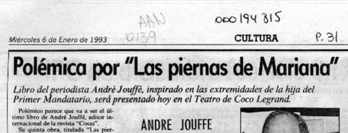 Polémica por "Las piernas de Mariana"  [artículo].