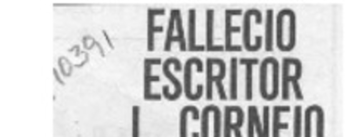 Falleció escritor L. Cornejo  [artículo].