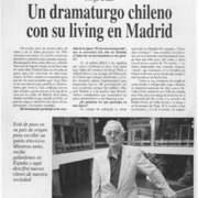 Un dramaturgo chileno con su living en Madrid