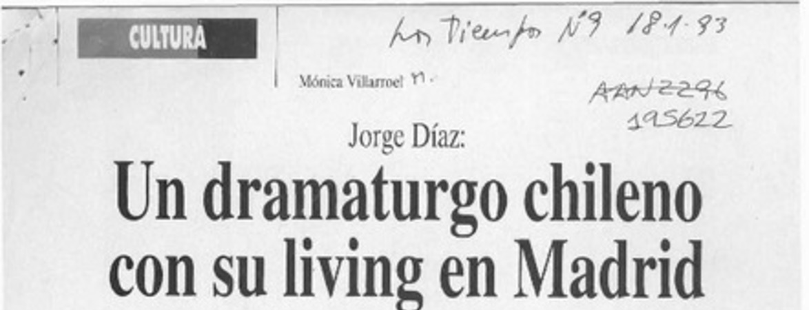 Un dramaturgo chileno con su living en Madrid