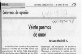Veinte poemas de amor y una canción desesperada
