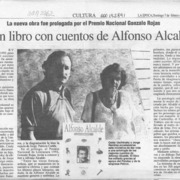 Editan libro con cuentos de Alfonso Alcalde  [artículo] R. V.