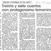Treinta y siete cuentos con protagonismo femenino  [artículo].