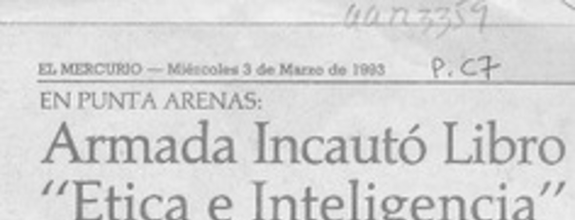 Armada incautó libro "Etica e Inteligencia"