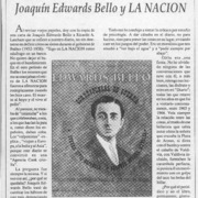 Joaquín Edwards Bello y La Nación  [artículo] Alfonso Calderón.