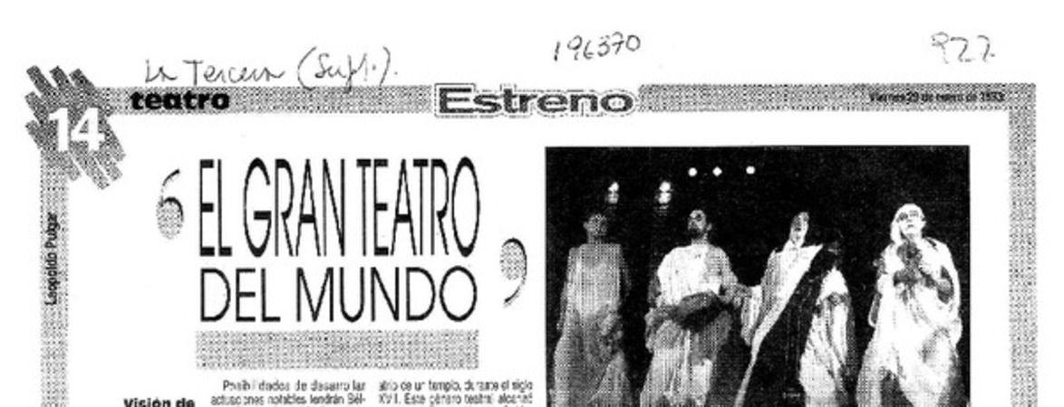 El gran teatro del mundo  [artículo] Leopoldo Pulgar.