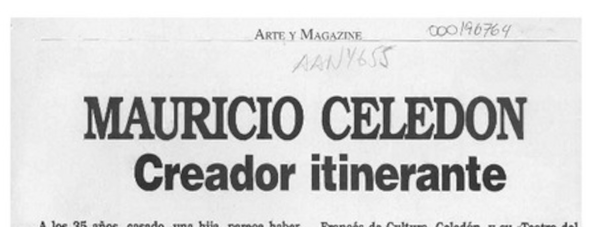 Mauricio Celedón creador itinerante