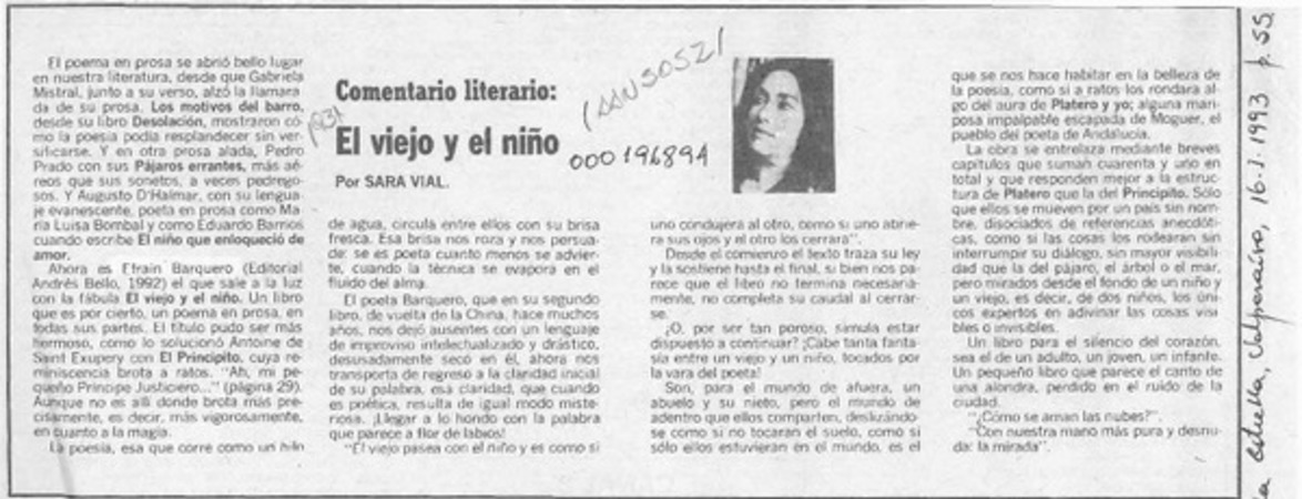 El viejo y el niño  [artículo] Sara Vial.