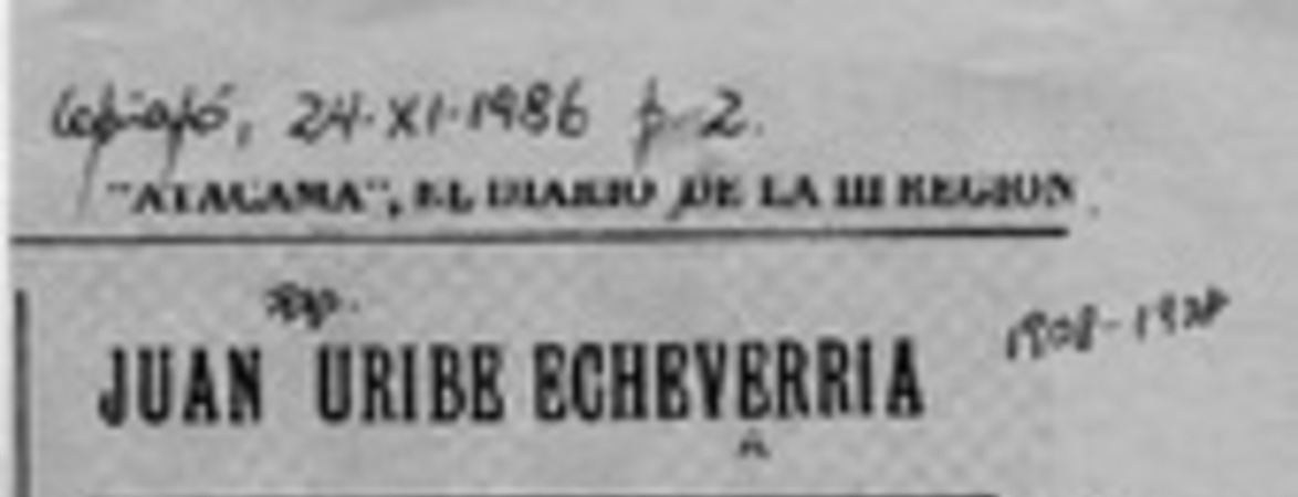 Juan Uribe Echevarría  [artículo] Medardo Cano Godoy.