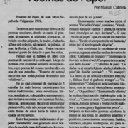 Poemas de papel  [artículo] Manuel Cabrera.