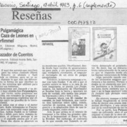 El cazador de cuentos  [artículo] Debora Con.