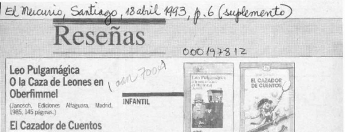 El cazador de cuentos  [artículo] Debora Con.