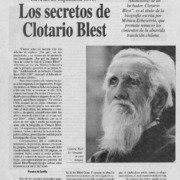 Los secretos de Clotario Blest  [artículo] Patricio Martínez.
