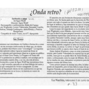 Onda retro?  [artículo] Hans Ehrmann.