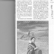 En Pancho, Viña y la capital preparan cototudos homenajes a Margot Loyola  [artículo].