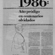 1986, año pródigo en centenarios olvidados