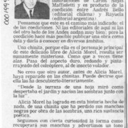 Alicia Morel y Vinca  [artículo] Carlos Ruiz-Tagle.