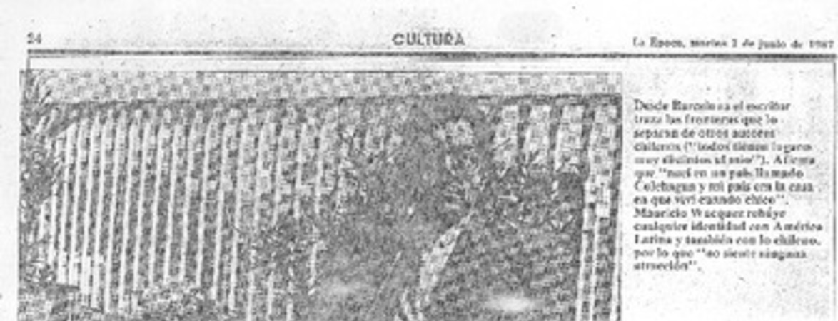 "Me defino como un ser espurio"