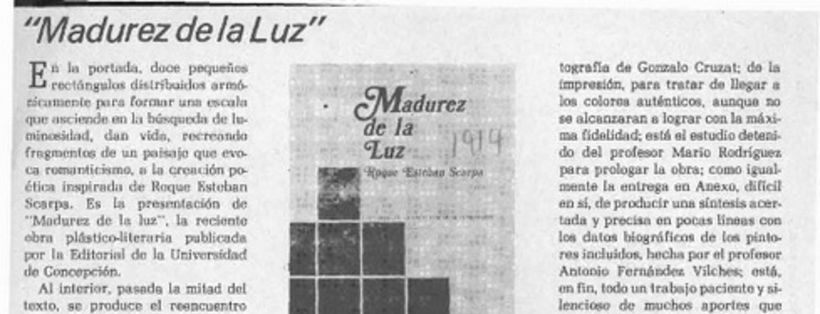 "Madurez de la luz"  [artículo] Justus.