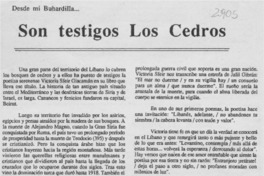 Son testigos los cedros  [artículo] Gustavo Rivera Flores.