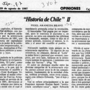 "Historia de Chile" II  [artículo] Fidel Araneda Bravo.
